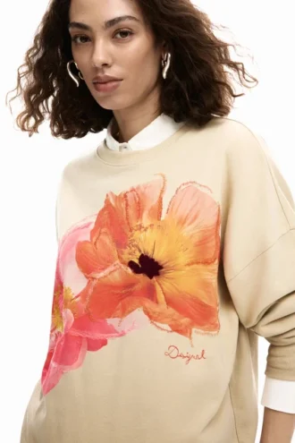 Sweatshirt met bloemenprint