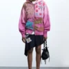 Sweatshirt met bloemenprint en rits