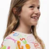 Sweatshirt met brede mouwen en letters