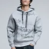 Sweatshirt met capuchon en opdruk