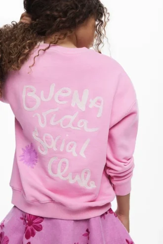 Sweatshirt met geborduurde zon