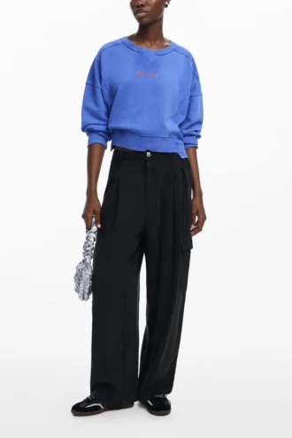 Sweatshirt met gewassen effect