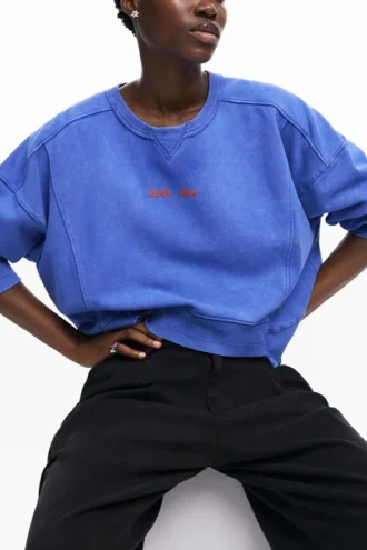 Sweatshirt met gewassen effect