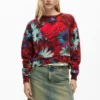 Sweatshirt met hartjesprint