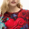 Sweatshirt met hartjesprint