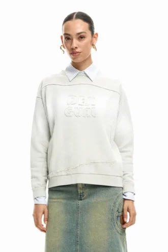 Sweatshirt met logo in kleurverloop