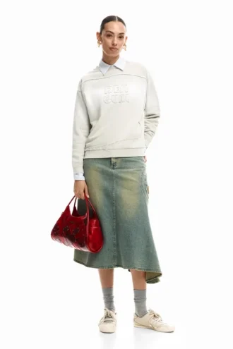 Sweatshirt met logo in kleurverloop