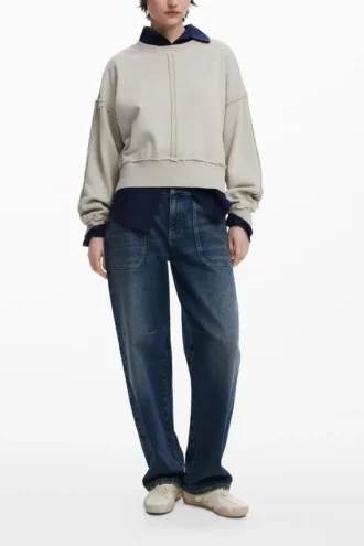 Sweatshirt met stiksels