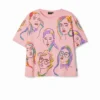 T-shirt met artistieke gezichten