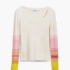 T-shirt met bedrukte mouwen