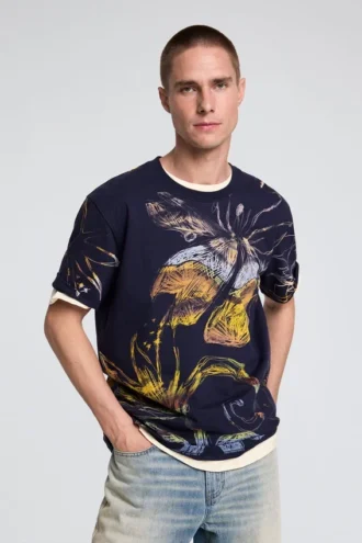 T-shirt met biologische print