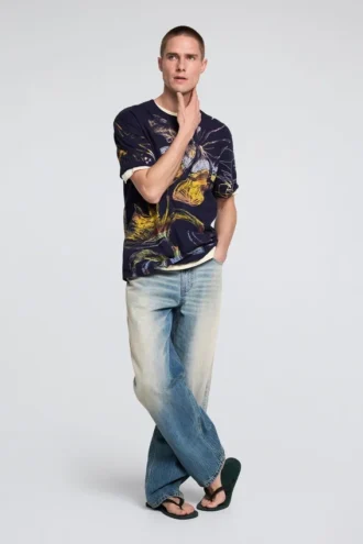 T-shirt met biologische print