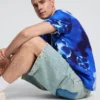 T-shirt met bloemenprint in tie-dye-stijl