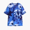 T-shirt met bloemenprint in tie-dye-stijl