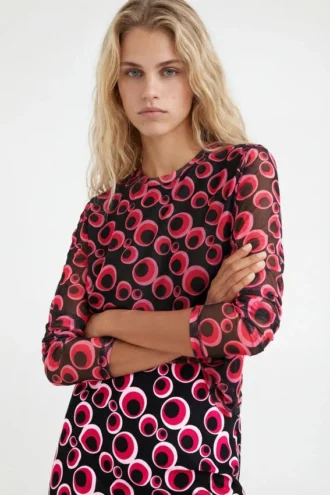 T-shirt met cirkels van tule