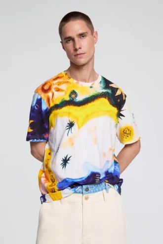 T-shirt met Cosmos-print