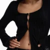 T-shirt met drukknopen en strik