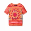 T-shirt met gebreide bloem
