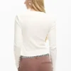 T-shirt met geribde knoop