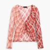 T-shirt met gerimpelde halslijn