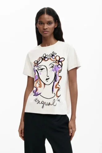 T-shirt met gezichtsprint