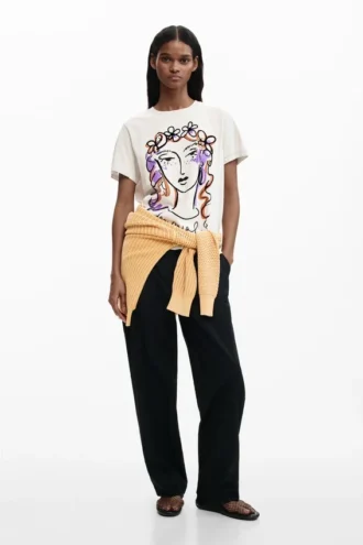 T-shirt met gezichtsprint