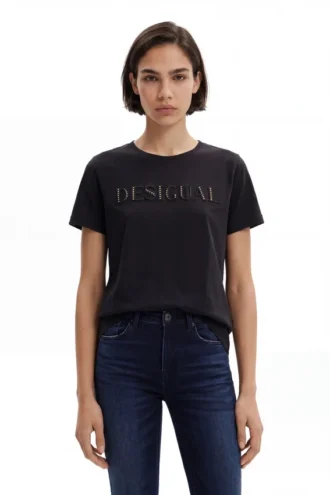 T-shirt met glanzend logo