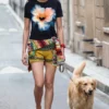 T-shirt met grote bloemenprint