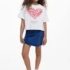 T-shirt met hartjesprint en korte mouwen
