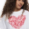 T-shirt met hartjesprint en korte mouwen