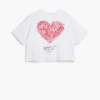 T-shirt met hartjesprint en korte mouwen