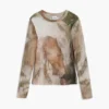 T-shirt met hoge hals en paardenprint