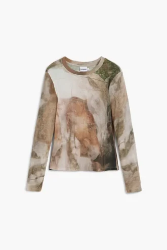 T-shirt met hoge hals en paardenprint