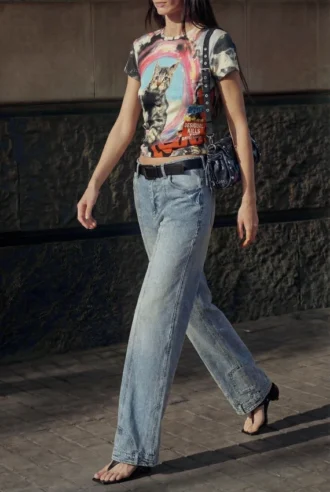T-shirt met kattenprint