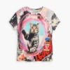 T-shirt met kattenprint
