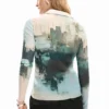T-shirt met knopen en textuur