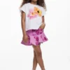 T-shirt met korte mouwen en geborduurde bloemen