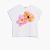 T-shirt met korte mouwen en geborduurde bloemen