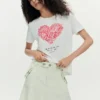 T-shirt met korte mouwen en hartmotief
