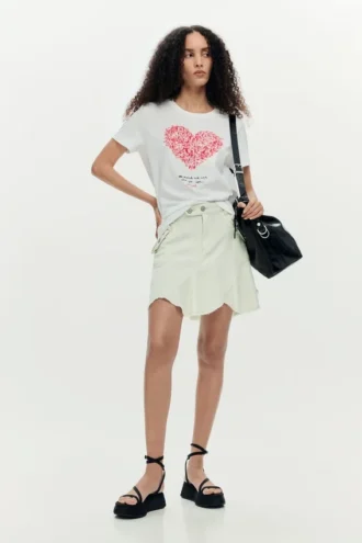 T-shirt met korte mouwen en hartmotief