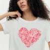 T-shirt met korte mouwen en hartmotief