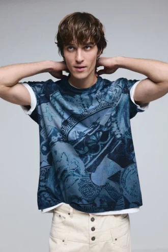 T-shirt met korte mouwen en mozaïekprint