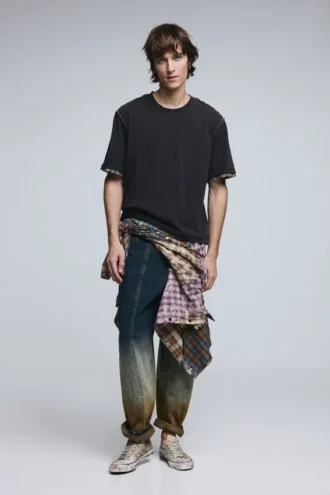 T-shirt met korte mouwen en naaddetails