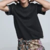 T-shirt met korte mouwen en naaddetails
