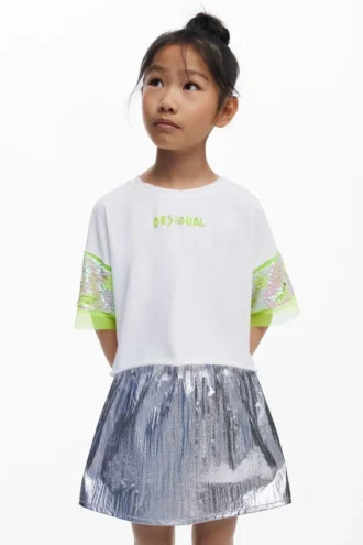 T-shirt met korte mouwen en pailletten