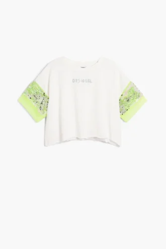 T-shirt met korte mouwen en pailletten