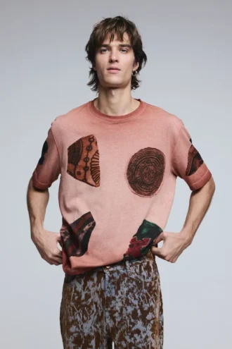 T-shirt met korte mouwen en Patchwork