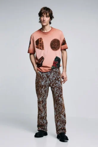 T-shirt met korte mouwen en Patchwork