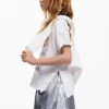 T-shirt met korte mouwen en ruitjesmotief