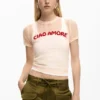 T-shirt met korte mouwen en tekst